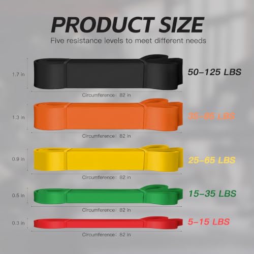 Pull Up Bands, Resistance Bands Set, Exercise Workout Bands for Men & Women, Ideal for Body Stretching, Physical Therapy and Muscle Training - color: Orange