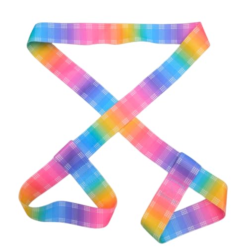 Yoga Mat Straps for Carrying, Adjustable Yoga Mat Sling Carrier, Mat Holder Colorful Band, Anti-Slip, Multiple Color Choices - color: Rainbow