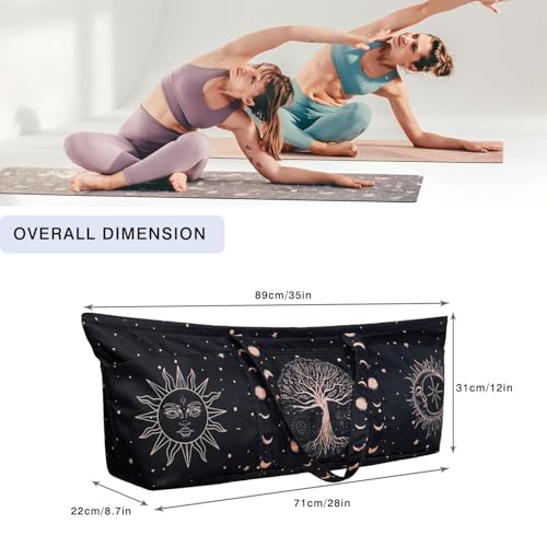 Yoga Mat Bag Yoga Mat Carrier with Shoes Compartment & Wet Pocket Pilates Bag with Zipper Pockets & Yoga Mat Holder Strap Yoga Bags and Carriers Fits All Your Stuff - color: Tree of Life