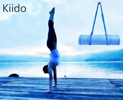 kiido Macrame Yoga Mat Carrying Strap [MAT NOT Included], Hand Woven Multi-Purpose Strap/Carrier - color: Blue