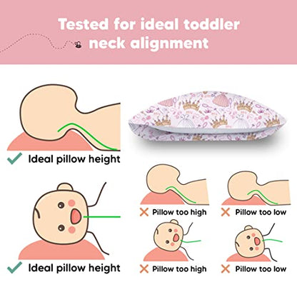 Toddler Pillow with Pillowcase 13x18 My Little Dreamy Pillow(Dear Princess) - color: Dear Princess