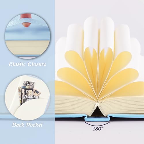 Mix Media Pad,3.5"x5.5" Small Hardcover Leather Art Sketchbook,105 GSM 200 Sheets/400 Pages Acid Free Artistic Painting Drawing Sketching Writing Paper, Handy Pocket Journal Notebook.Blue - color: 105gsm-blue
