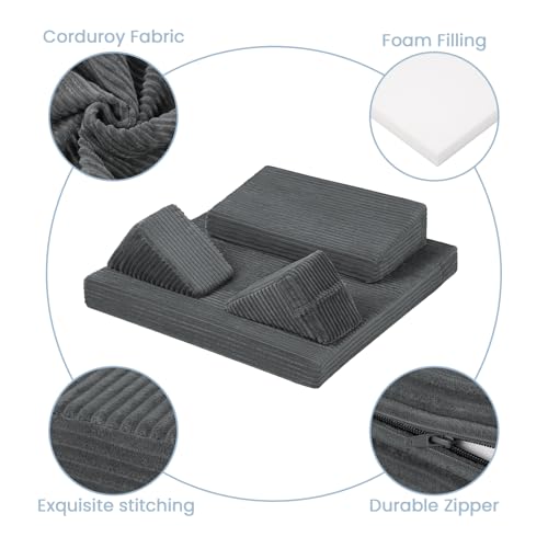 Meditation Cushion, Meditation Mat with Knee Support, Dark Grey - color: Dark Grey, size: 24X24X4 Inch