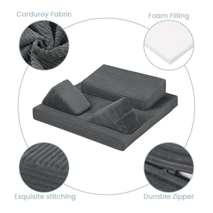 Meditation Cushion, Meditation Mat with Knee Support, Dark Grey - color: Dark Grey, size: 24X24X4 Inch