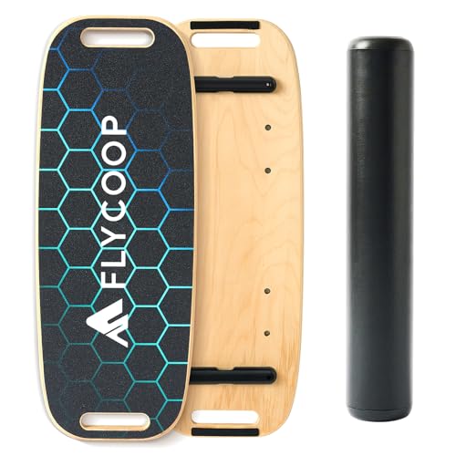 Balance Board for Adult with Adjustable Stoppers: 3 Modes Wobble Board with Roller Exercise Balancing Stability Trainer for Improve Balance Non Slip Surface - size: M, No Stand