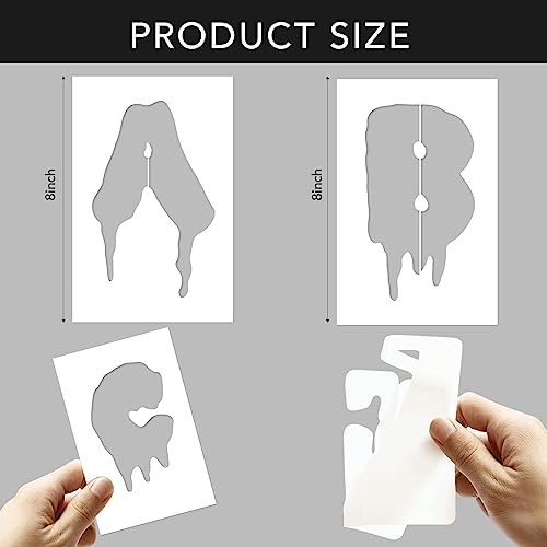 26pcs Halloween Letter Stencils Alphabet Painting Stencil Reusable DIY Drawing Letter Stencil for Painting on Wood Canvas Template Paint Stencils for Crafts Fabric Home Décor - color: Halloween Bleeding Style, size: 8 Inch