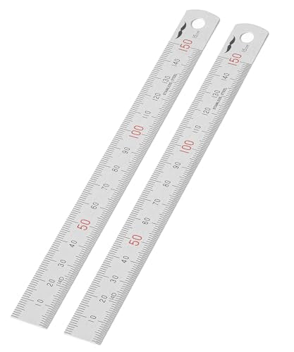 Mr. Pen- Machinist Ruler, 2 Pack, 150mm, Stainless Steel Imperial | Precision Measuring Tool, 0.5mm Graduation for Engineering, Carpentry, Drafting, Office, School - style: 150 mm, 2 Pack