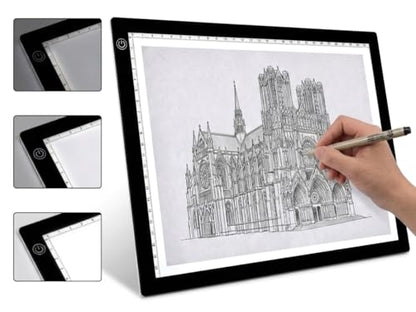 BEONEGLOBAL Letter Size 16.9" × 12.2" A3 Ultra-Thin Light Box for Slide Viewing, LED Copy Board Film Negative Scanning, and Artist Tracing, with 3 Adjustable Bright