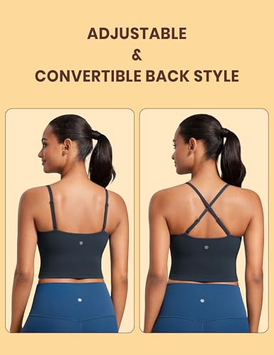 CRZ YOGA Butterluxe Cami Crop Tank Tops - color: True Navy, size: Medium