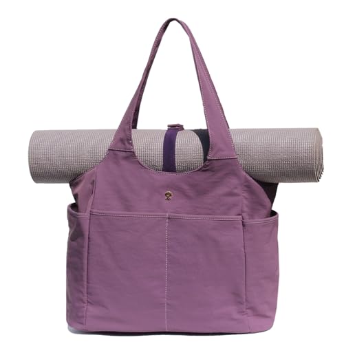 ESVAN Yoga Tote Bag Mat bag Women Shoulder Bags Carryall Tote for Travel Office Workout Gym Nurse Beach - color: Nylon Blue Purple