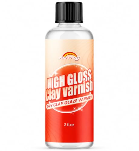 Clay Glaze, Air Dry & Polymer Clay Glaze Sealer & High Gloss Clear Varnish | Waterproof, Non-Toxic & Anti-Cracking, for Air Dry Clay, Polymer Clay, Oven Baked, Pottery, Modeling & Ceramic Clay