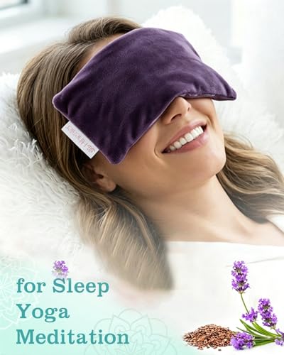 Hihealer Weighted Eye Mask for Sleeping, Lavender Eye Pillow for Spa Yoga - color: Purple