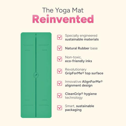 Liforme Evolve Yoga Mat - Patented Alignment Design, Advanced Non-Slip Grip - color: Green