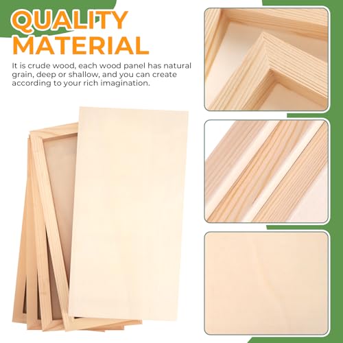 FSWCCK 5 Pack 6 x 12 inch Wood Panel Boards, Unfinished Wood Canvas Panels for Crafts, Painting Canvas, DIY Art Projects, Pouring, Arts Use with Oils, Acrylics - size: 6"X 12" 5 Pack