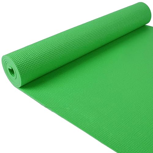 Fitvids All Purpose 1/4-Inch High Density Anti-Tear Exercise Yoga Mat with Carrying Strap with Optional Yoga Blocks, Multiple Colors - color: Green