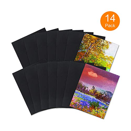 CONDA Black Canvases for Painting, Canvas Panels 8x10 inch, Pack of 14, 100% Cotton Acid-Free, 8 oz Gesso-Primed, Art Boards for Oil & Acrylic Painting - size: 8"x10"
