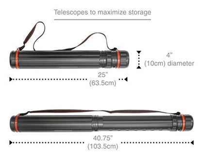 VViViD Black Telescoping Length Drafting & Portfolio Tube (25-41") - size: 31-49"