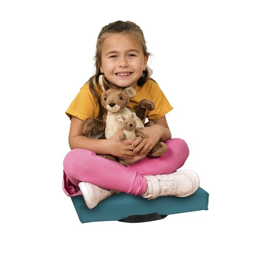 FDP SoftScape 12 inch Square Toddler Floor Cushions with Handles Flexible Seating for Daycare, Preschool, Playroom 1.5 inch Deluxe Foam (4-Piece) - Glacier - color: Glacier