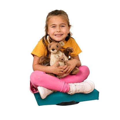 FDP SoftScape 12 inch Square Toddler Floor Cushions with Handles Flexible Seating for Daycare, Preschool, Playroom 1.5 inch Deluxe Foam (4-Piece) - Glacier - color: Glacier
