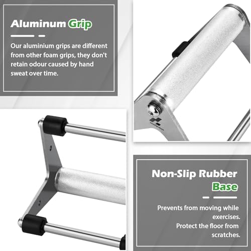 Push Up Stand, Pushup Handles for Strength Training, Heavy-duty Stainless Steel Push Up Bars Gym Exercise Equipment, Hold Up to 500lbs, 1 Pair - color: Aluminum handle Silver-Upgrade