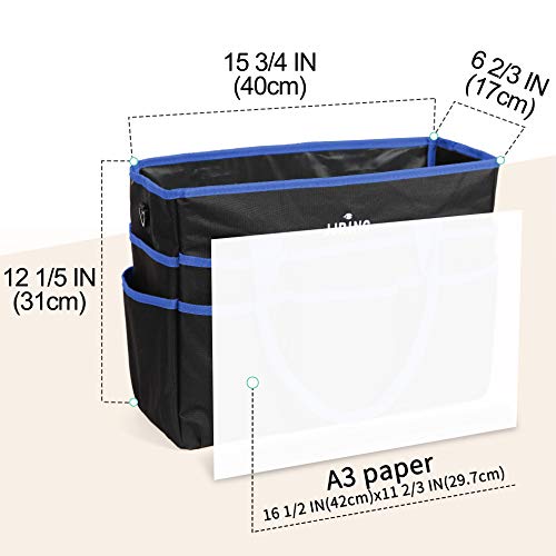JJRING Large 600D Nylon Artist Organizer Tote Bag With 16 Pockets, Blue | Multi-Functional Caddy Carrying Bag For Art, Craft, Sewing, Makeup, School, Medical & Office Supplies - color: Blue, size: Large