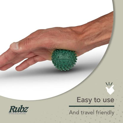 Due North Foot Rubz Massage Ball -Roller for Plantar Fascititis, Hands | Spiky Massage Tool - Roller Won't Mark Floors - For Runners, Athletes, Travel, Recovery - Made in the USA - style: Hand & Foot Ball