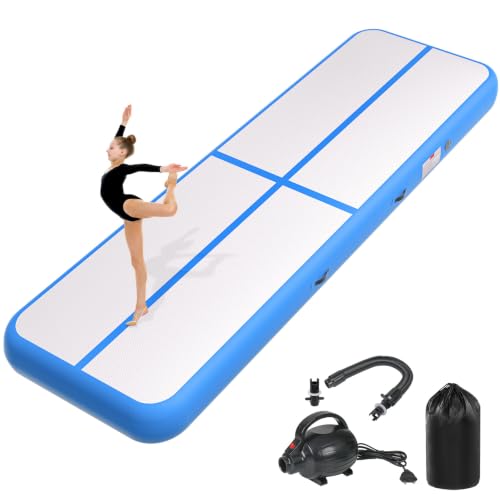 Inflatable Air Gymnastics Tumbling Mat 6ft 10ft 13ft 16ft 20ft - color: Blue, size: 10ft*3.3ft*4in(3*1*0.1m)