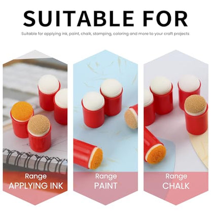 40 Pieces Sponge Daubers with Storage Case - Applicator for Stenciling, Sponging, and Detailed Effects - Fits Over The Finger and Makes Blending Accuracy Easier - color: Red