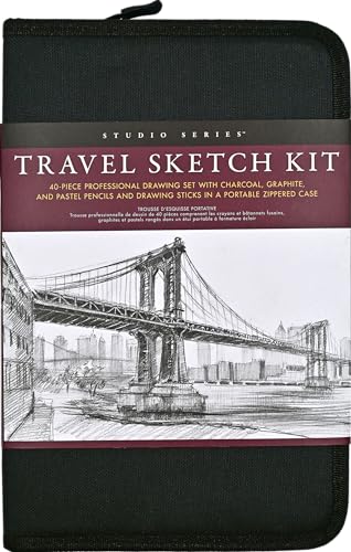 Studio Series Travel Sketch Kit (40 pieces with sturdy, zippered case)