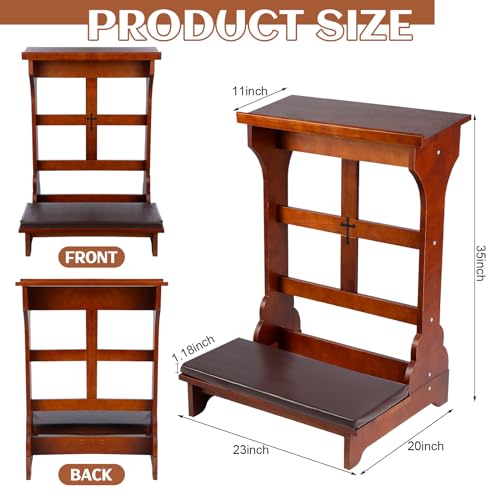 DoubleFill Wood Prayer Kneeler with Shelf and Cushion,Simple Style - color: Colorful, style: Simple Style
