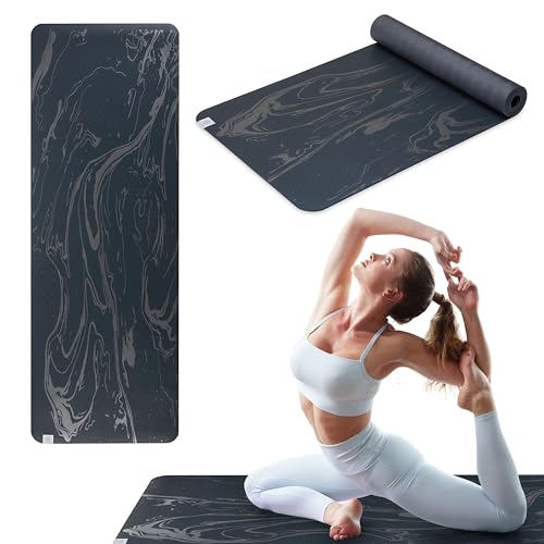 Gaiam Dry-Grip Yoga Mat, Non-Slip, Hot Yoga - color: Marbled (Standard)