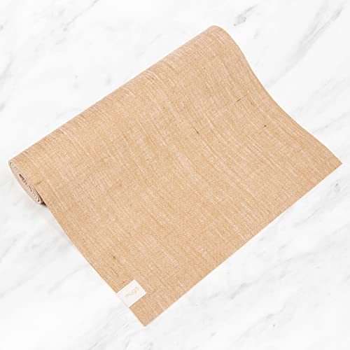 Myga Jute Yoga Mat, High Performance Vegan Floor Exercise Mat, Eco Friendly Biodegradable Yoga Mat with PVC Backing,72" x 24", 0.2" Thickness - color: White