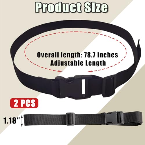 2 Pack Heavy Duty Adjustable Nylon Tie Down Straps with Quick-Release Buckles Yoga Mat Straps for Camping Gear Moving Luggage Mattress & Outdoor Equipment Multi-Purpose Securing Strap (Black-2Pcs) - color: Black-2Pcs