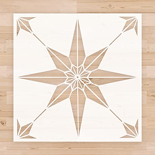 2pcs Reusable Tile Stencils 12 x 12 Inch Template for Painting Floor Cement Wall Furniture Wood DIY Home Décor Art Craft - size: 12x12 inch