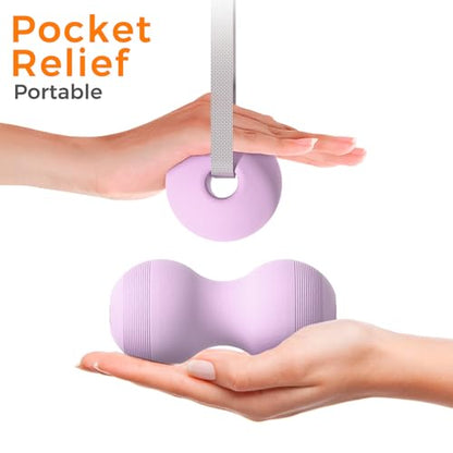 VICSKY Peanut Massage Ball with Adjustable Strap & Handles- Double Lacrosse Myofascial Release Ball, Deep Tissue Roller for Feet Neck & Legs, Muscle Pain Reliever, Easy Control (Purple) - color: A: Purple, Peanut Ball