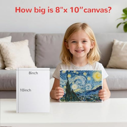 Canvas Boards 40 Pack, 8x10 Inch Small Painting Canvas Panels 100% Cotton | White Blank Art Supplies for Acrylics Oil Watercolor Tempera Paints - size: 8"x10"- 40pcs