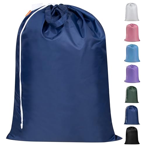 Polecasa Extra Heavy-Duty Laundry Bag with Handles, Navy, 28x36" - color: Navy, size: 28" x 36" | 1 Pack