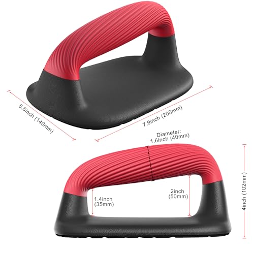 Kipika Push Up Bars, Pushup Stands, Anti-Slip Soft Plastic Push Up Handles, Bottom Anti-Slip Pad, Strength Training Equipment, Perfect for Floor Workout Exercise - color: C: Black & Red