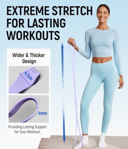 Upgraded Figure 8 Resistance Bands, Resistance Bands for Arms & Full Body Workout, Stretch Resistance Band with Handles for Yoga, Pilates, Toning, Home Fitness & Physical Therapy - color: 15LB Purple