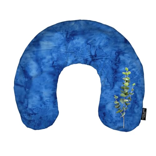 Mother Earth Pillows Large Triggerpoint Flax Pillow for Neck and Shoulder Relief (Blue Print - Breathe Herbal Blend) - color: Blue Print - Breathe Herbal Blend