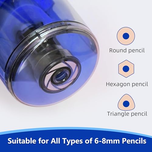 Battery Powered Electric Pencil Sharpener, Small Battery Operated Pencil Sharpeners Portable, Fast Sharpen, Suitable for 6-8mm No.2/Colored Pencils, School, Classroom, Office, Home(PS-02)