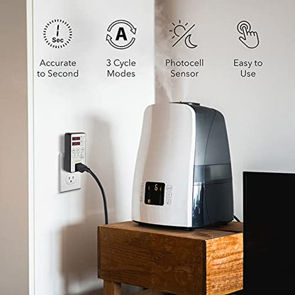 BN-LINK Timer Outlet Short Period Repeat Cycle Intermittent Digital Timer, Interval Timer - Day, Night, or 24 Hour Operation, Programmable Plug-in Timer for Appliances Electrical Outlets 15A/1875W