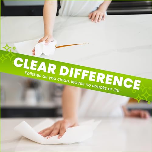 The White Green Cloth 1-Pack Reusable Cleaning Cloth for Streak-Free Windows, Mirrors & All-Purpose Cleaning – Chemical-Free, Absorbent, Non-Abrasive, 16" x 16" White Cleaning Rag, Made in the USA