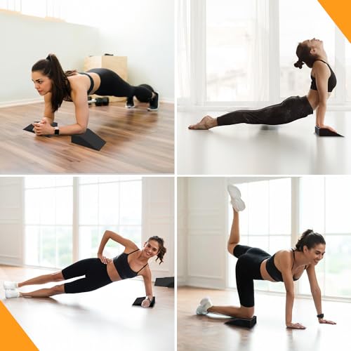 2 Pack Squat Wedge Blocks, Foot and Wrist Yoga Wedges | Soft EVA wedges support heels, feet and wrists for yoga, squats, pushups, balance, stretching, Pilates and home workouts. - color: Black