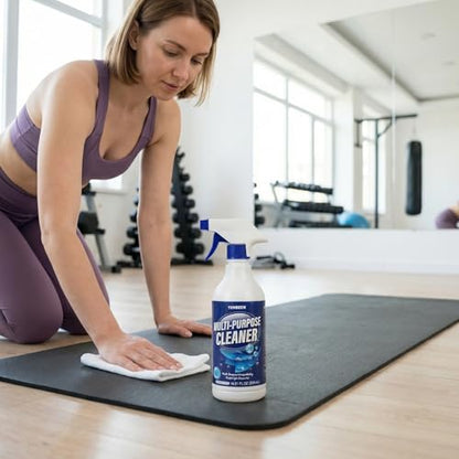 Multi-Surface Cleaner Spray for Yoga Mat, Exercise Mat, Gym Equipment & Rubber Flooring - Quick Dry No-Rinse Formula, Remove Dirt, Sweat Stains & Light Oils, Daily Surface Cleaning Spray, 500ml