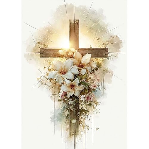 EOBROMD 5D Diamond Art Painting Kits for Adults Beginners, DIY Cross Painting for Adults, Full Round Drill Diamond Dot Gem Art Kits for Home Wall Decor 12x16inch - color: 11-Cross
