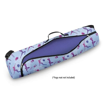 Yoga Mat Bag Portable Yoga Mat Holder with Adjustable Strap Lighweight Gym Tote Bag with Handle - color: Yoga Theme Blue