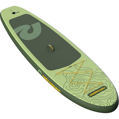 Retrospec Weekender Inflatable Stand Up Paddle Board Includes Paddle, Pump, and Accessories 10’6” Lightweight iSUP, Puncture Resistant Inflatable Paddle Board for Adults - color: Wild Spruce