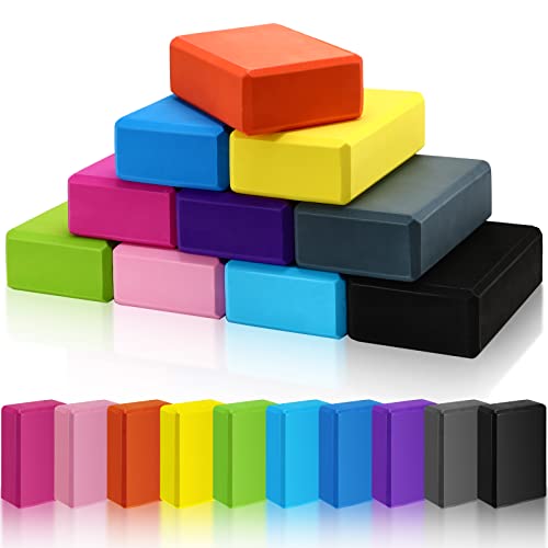 10 Pcs Yoga Blocks Bulk Foam EVA Blocks for Yoga - color: Mixed Colors