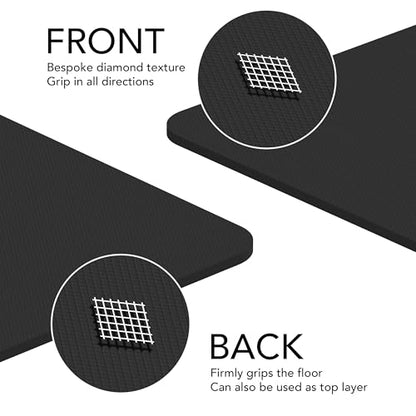 Large Workout Mat - 10mm Extra Thick Exercise Mat & Wide Yoga Mat, 72"x32" - color: Black - Engraved